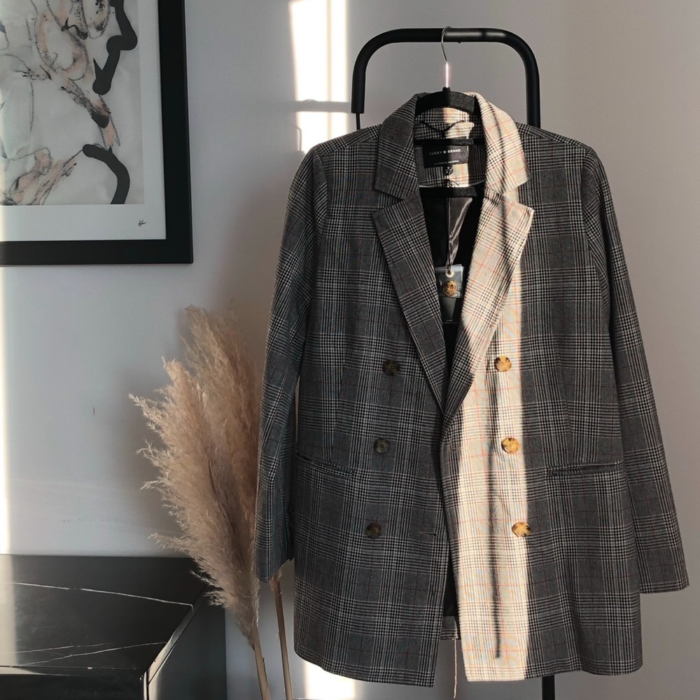 Oversized menswear tweed blazer